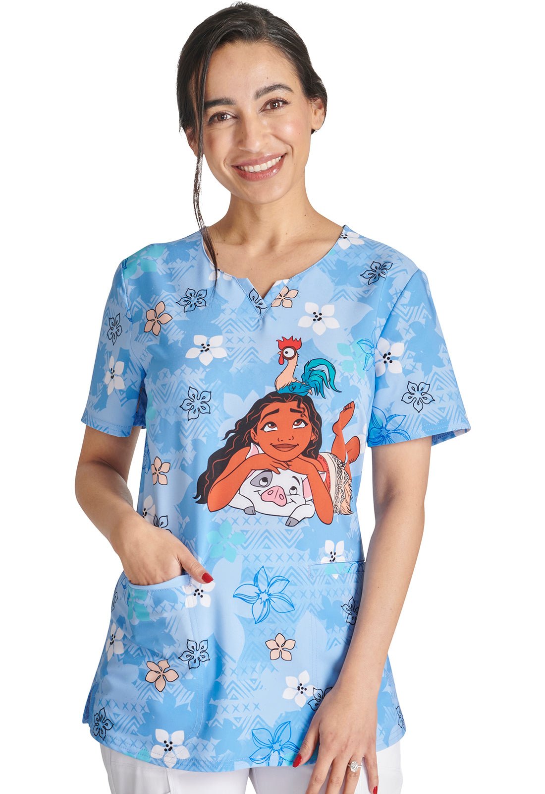 Moana Cherokee Tooniforms Disney V Neck Scrub Top TF761 MHBB - Scrubs Select