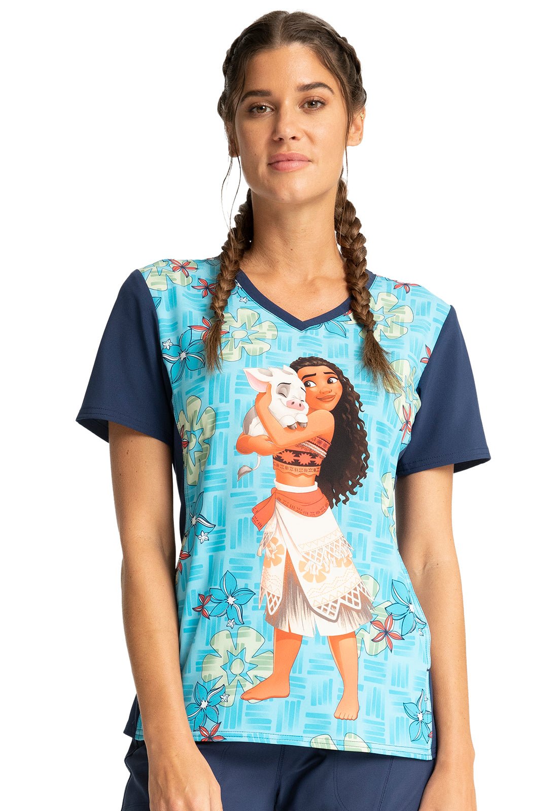 Moana Tooniforms Disney Princess V Neck Scrub Top TF677 MHME - Scrubs Select