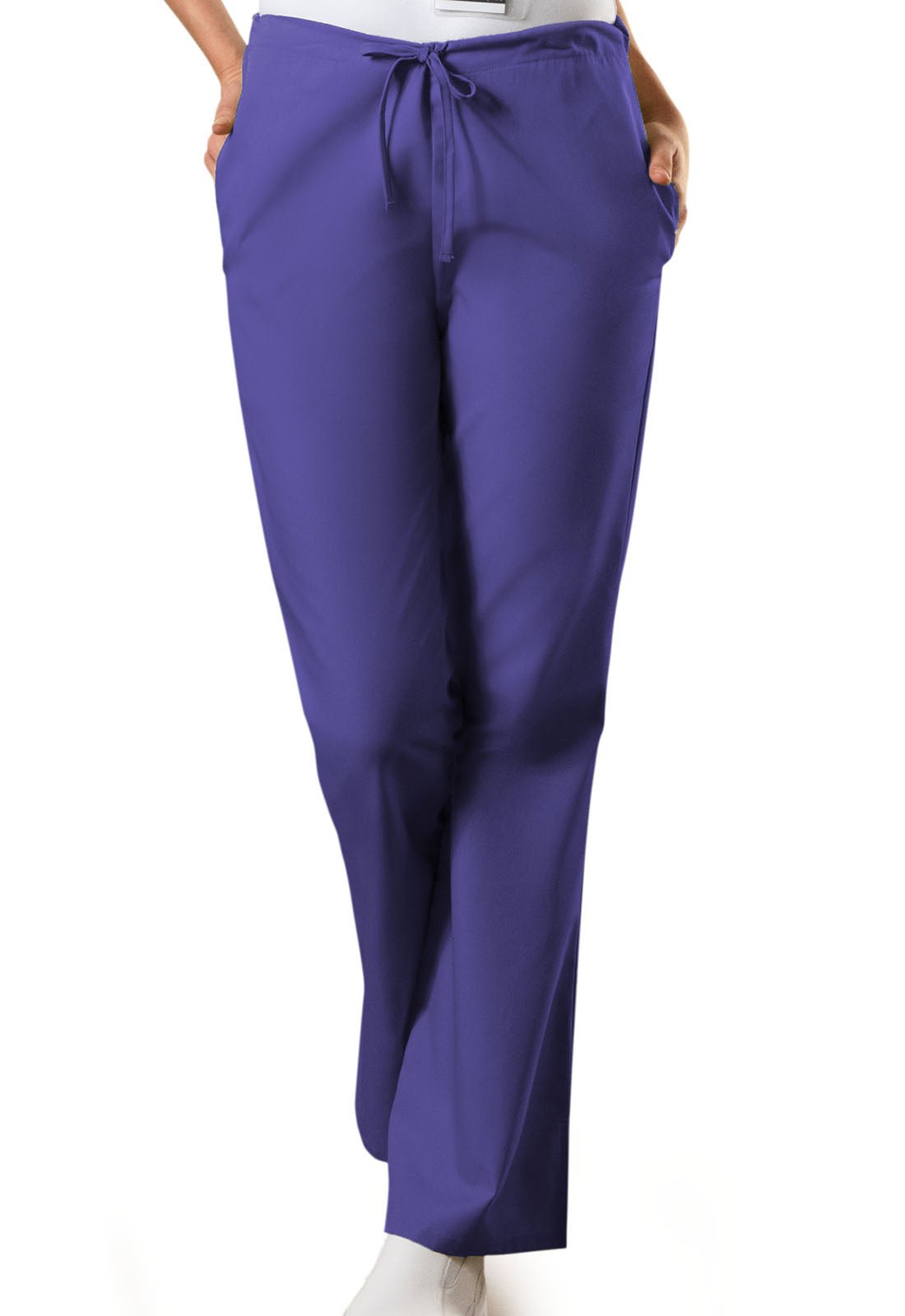 Natural Rise Flare Leg Drawstring Pant 4101 in Grape, Hunter, Pewter, Red - Scrubs Select