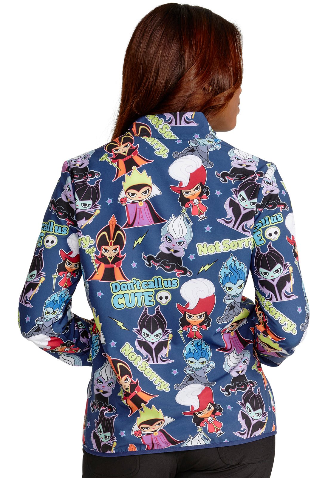 Not Sorry Cherokee Tooniforms Disney Villains Packable Scrub Jacket TF320 VISN - Scrubs Select