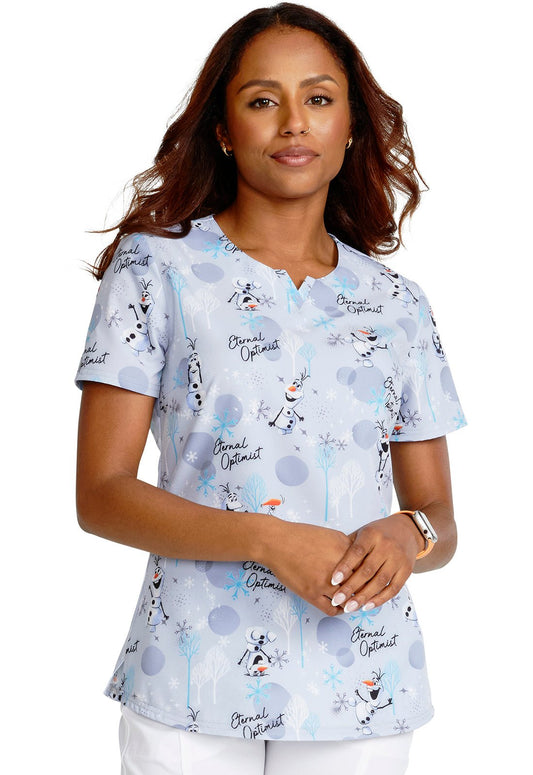 Olaf Cherokee Tooniforms Disney Frozen V Neck Scrub Top TF761 FZPL - Scrubs Select