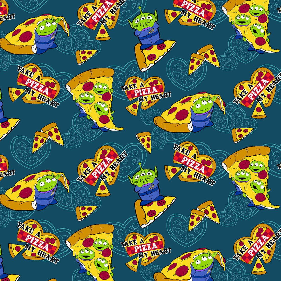 Pizza My Heart Alien Tooniforms Licensed Disney Toy Story V Neck Scrub Top TF738 TSZZ - Scrubs Select