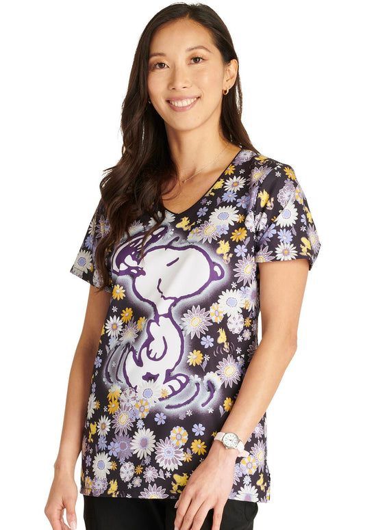 Snoopy Cherokee Tooniforms Peanuts V Neck Scrub Top TF626 PNWW - Scrubs Select