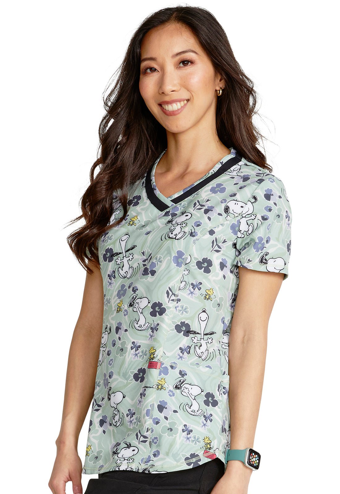 Snoopy Cherokee Tooniforms Peanuts V Neck Scrub Top TF769 PNVM - Scrubs Select