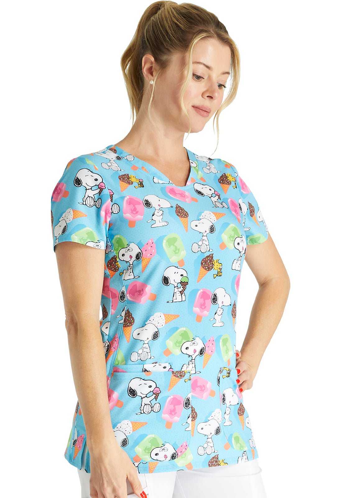 Snoopy Cherokee Tooniforms Peanuts V Neck Scrub Top TF772 PNNP – Scrubs ...