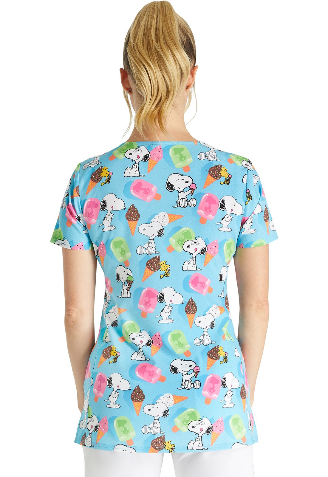 Snoopy Cherokee Tooniforms Peanuts V Neck Scrub Top TF772 PNNP - Scrubs Select