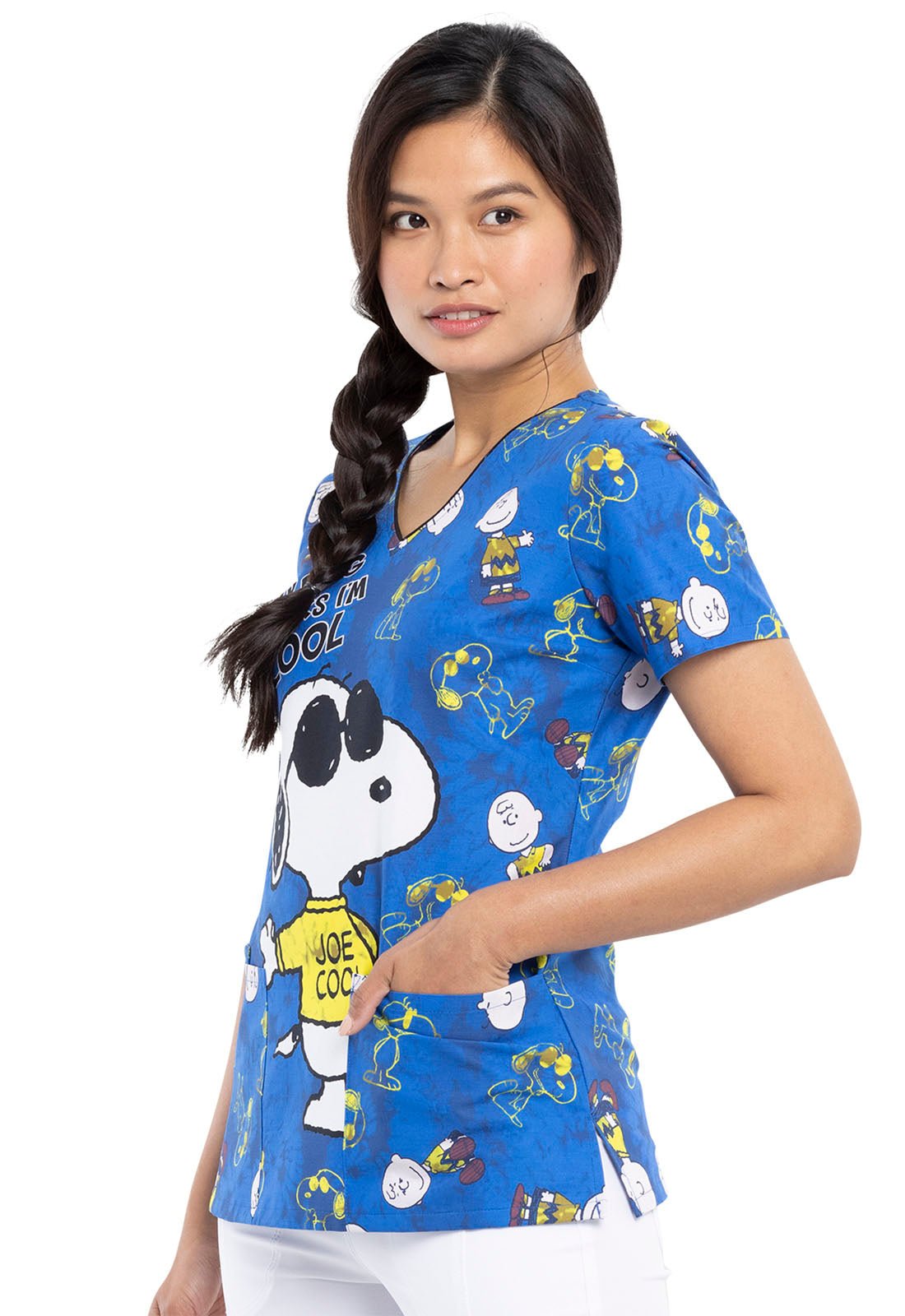 Snoopy Tooniforms Licensed Peanuts V Neck Scrub Top TF614 PNML - Scrubs Select