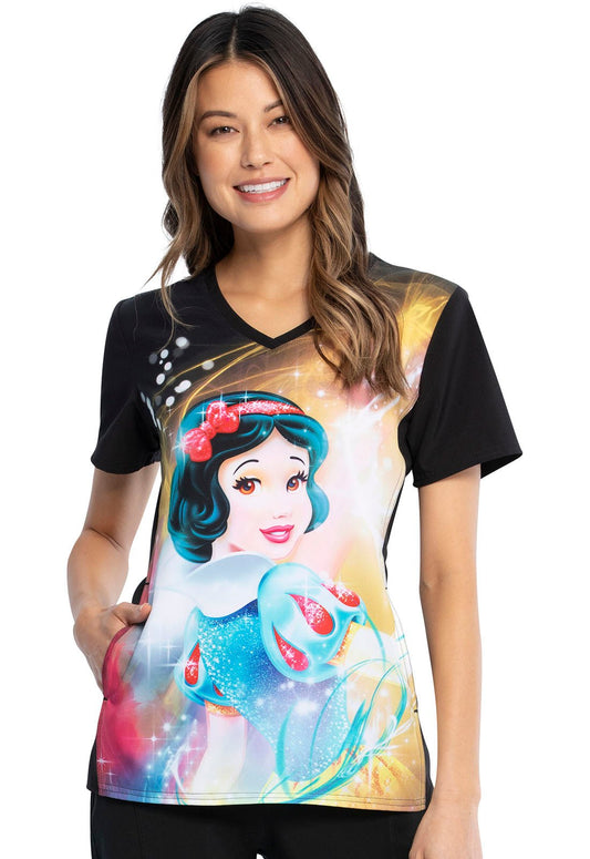 Snow White Tooniforms Licensed Disney V Neck Scrub Top TF627 PRAC - Scrubs Select