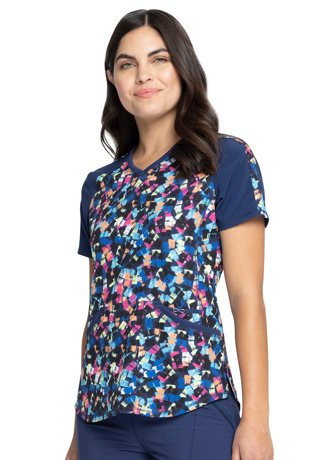 Texture Cherokee Print V Neck Scrub Top CK656 TCTX - Scrubs Select