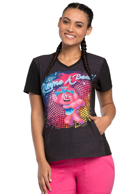 Trolls Tooniforms Licensed Dreamworks V Neck Scrub Top TF627 TOGB - Scrubs Select