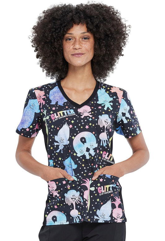 Trolls Tooniforms Licensed Dreamworks V Neck Scrub Top TF636 TOGT - Scrubs Select