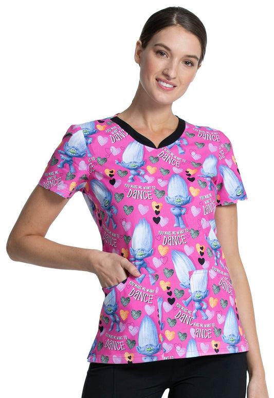 Trolls Tooniforms V Neck Medical Scrub Top TF646 TODD - Scrubs Select