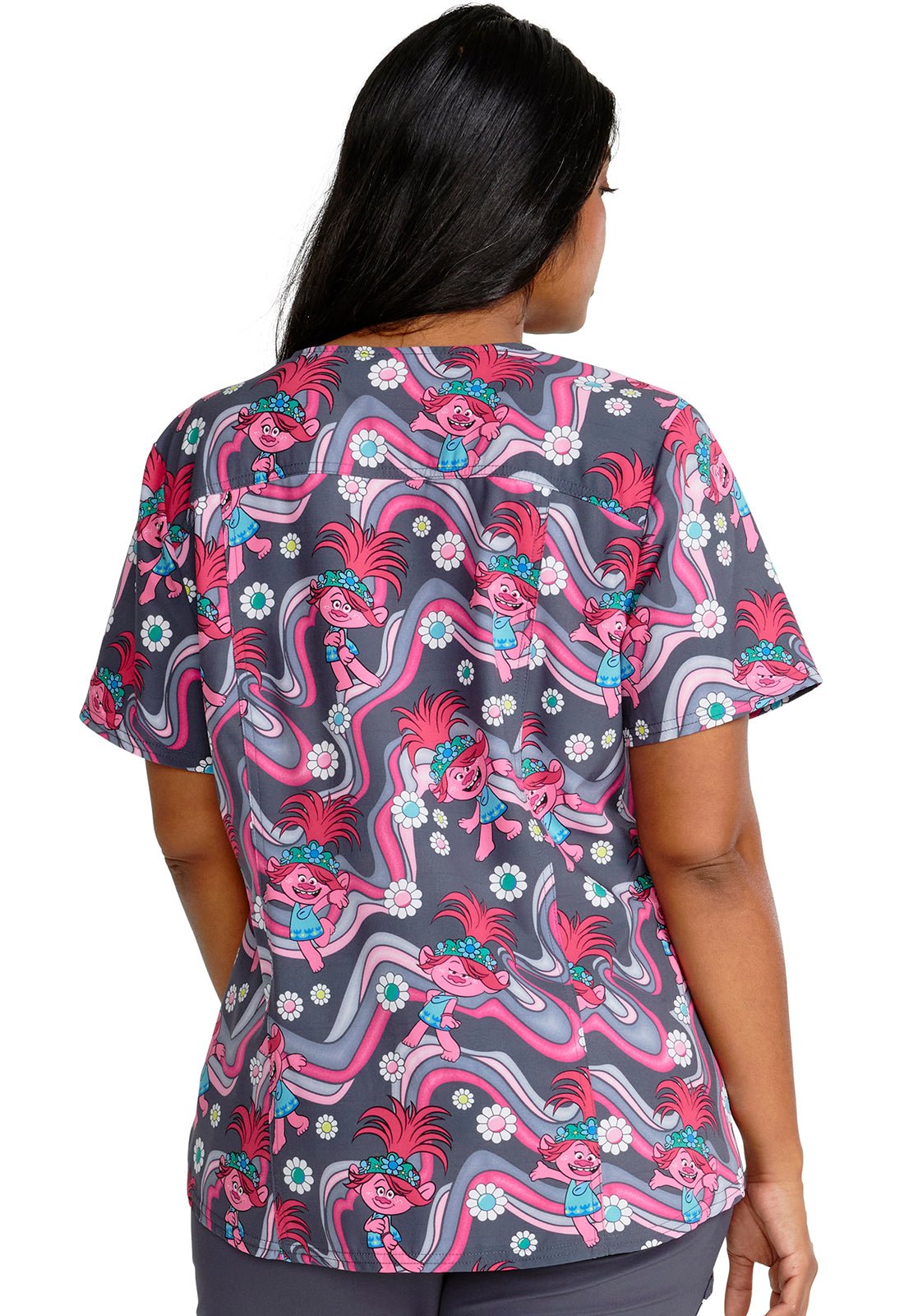 Trollstopia Cherokee Tooniforms Trolls V Neck Scrub Top TF761 TOIA - Scrubs Select