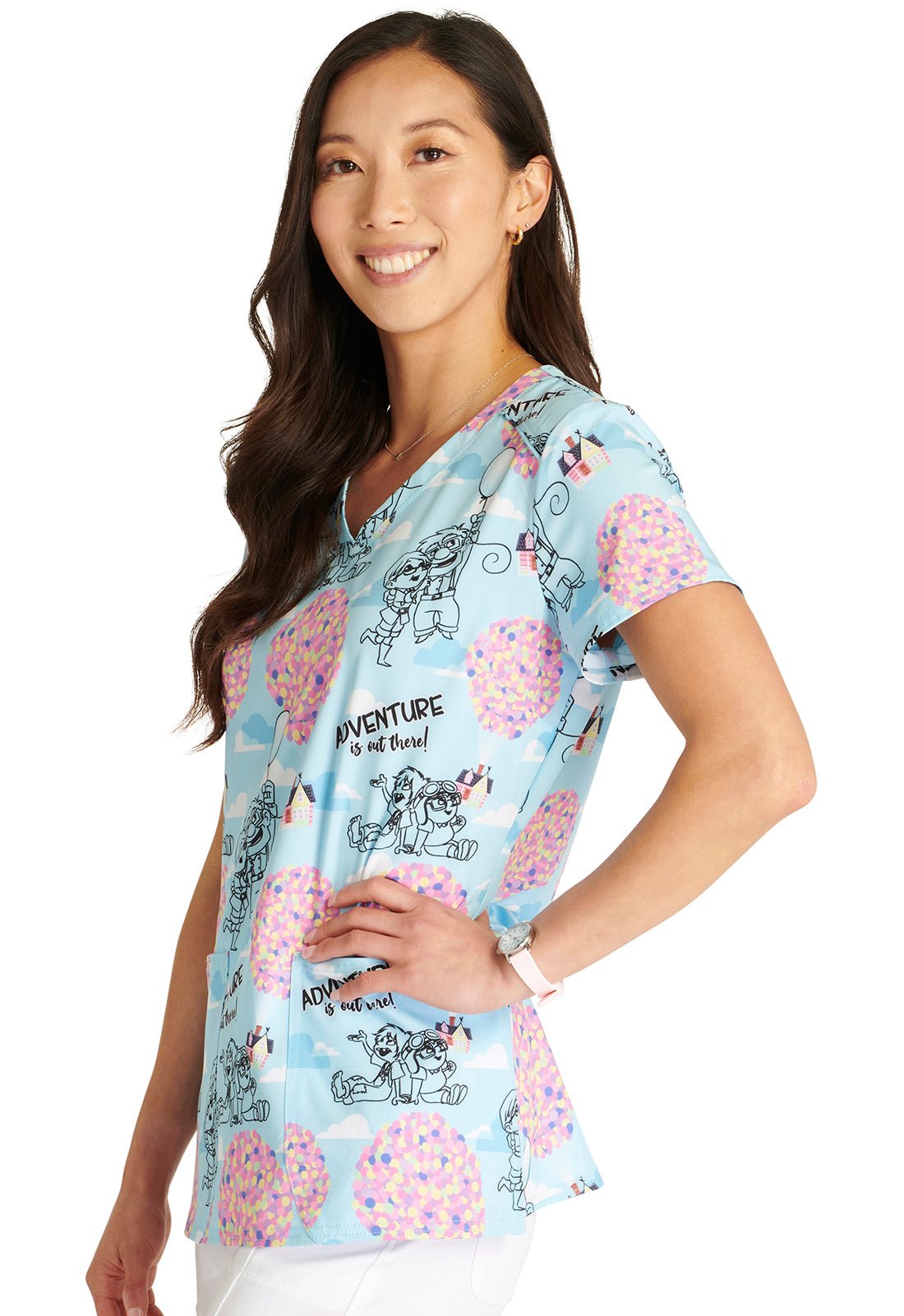 UP! Cherokee Tooniforms Disney V Neck Scrub Top TF776 UPAD - Scrubs Select