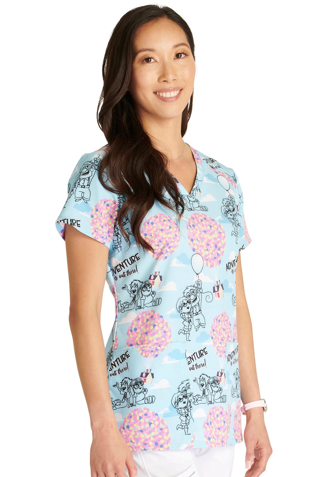 UP! Cherokee Tooniforms Disney V Neck Scrub Top TF776 UPAD - Scrubs Select