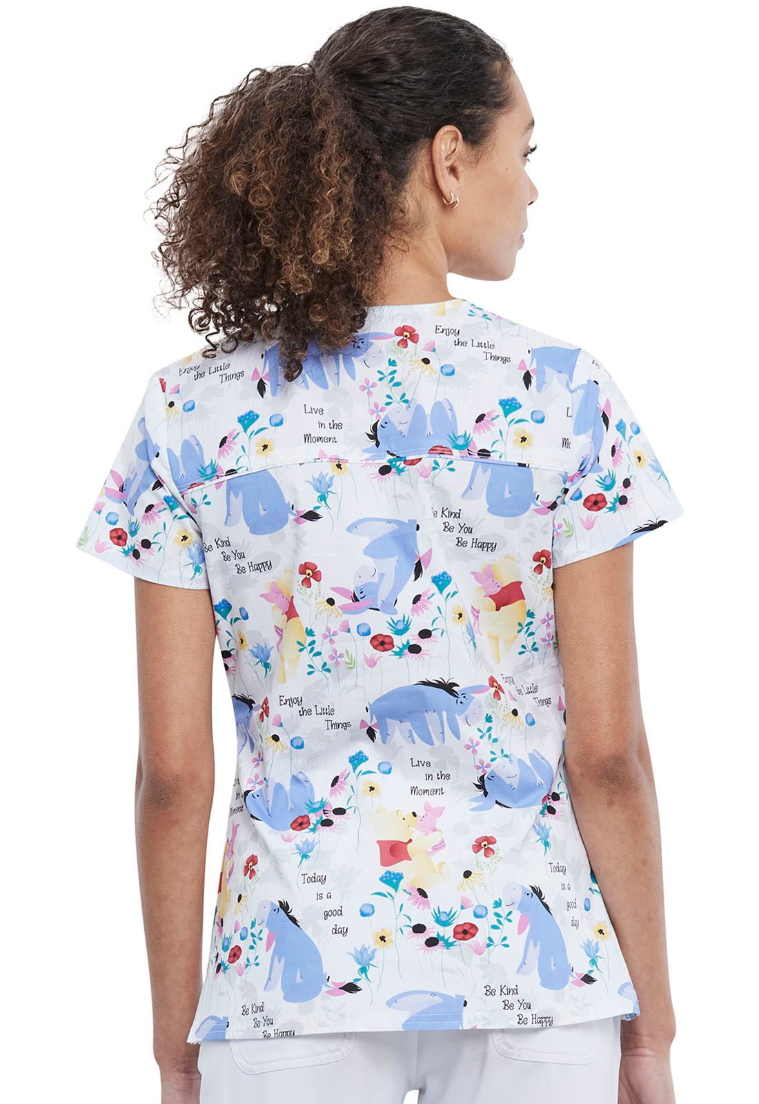 Winnie The Pooh Tooniforms Licensed Disney V Neck Scrub Top TF666 PHOR Scrubs Select